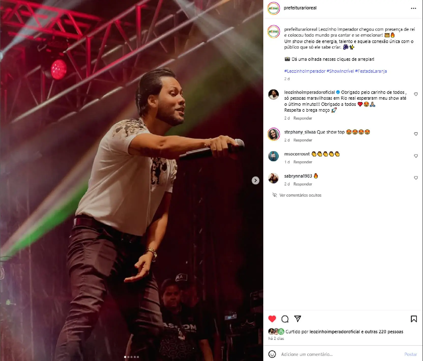 Leozinho Imperador na Festa da Laranja - Rio Real